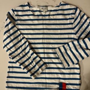 Cotten Blue Striped Tee, Longsleeve